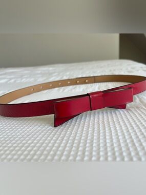 Kate Spade Red Patent Bow Belt